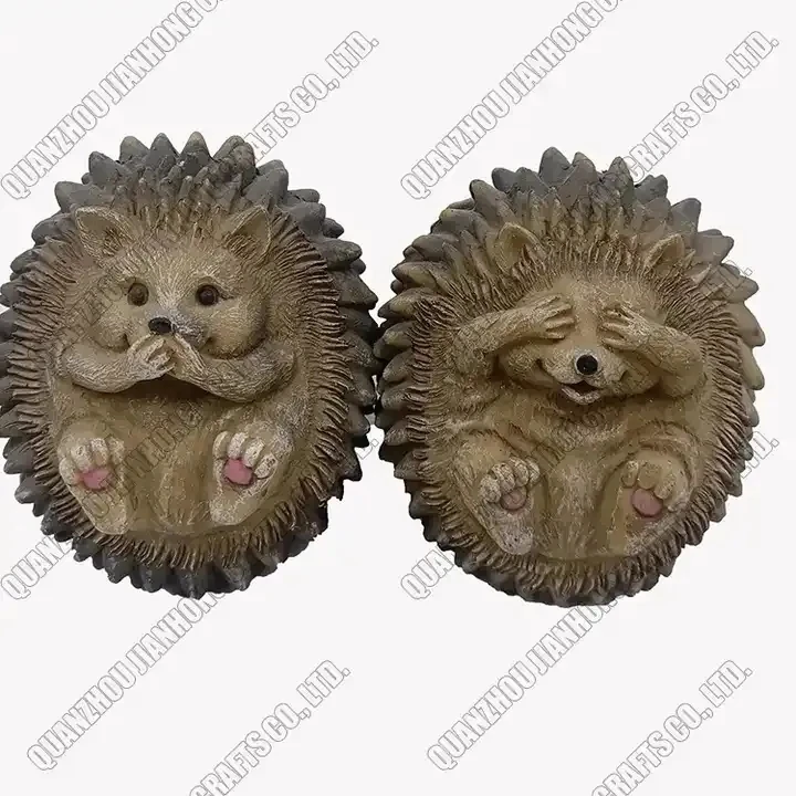 Animal Decor Statues Resin Fairy Garden Sculptures Mini Hedgehog Figurine