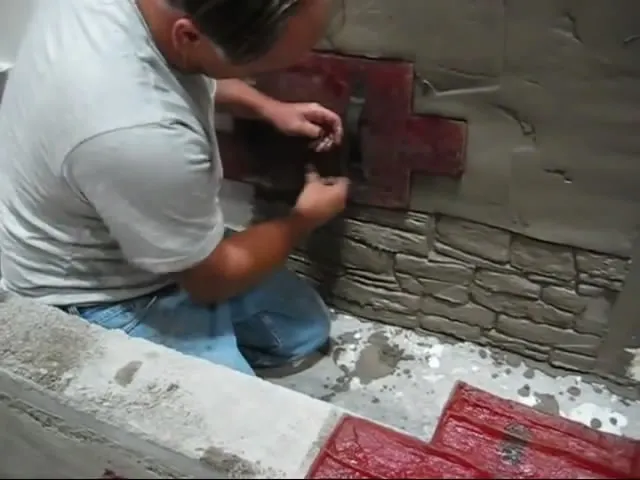 stamped concrete molds vertical concrete wall stamp