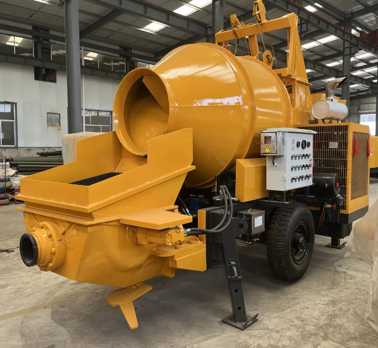 High Efficiency  Diesel Engine Driven Concrete Mixer and Pump Machine for Mixing and Pumping
