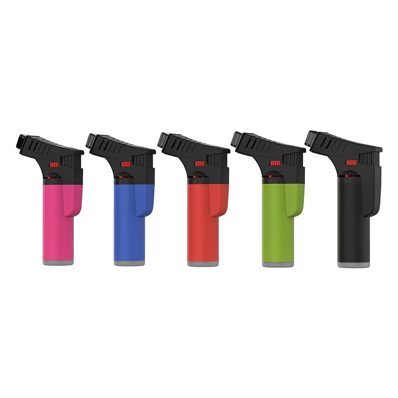 JC-20139 Refillable Cigar Plastic Two Flames Jet Slant Torch Lighter