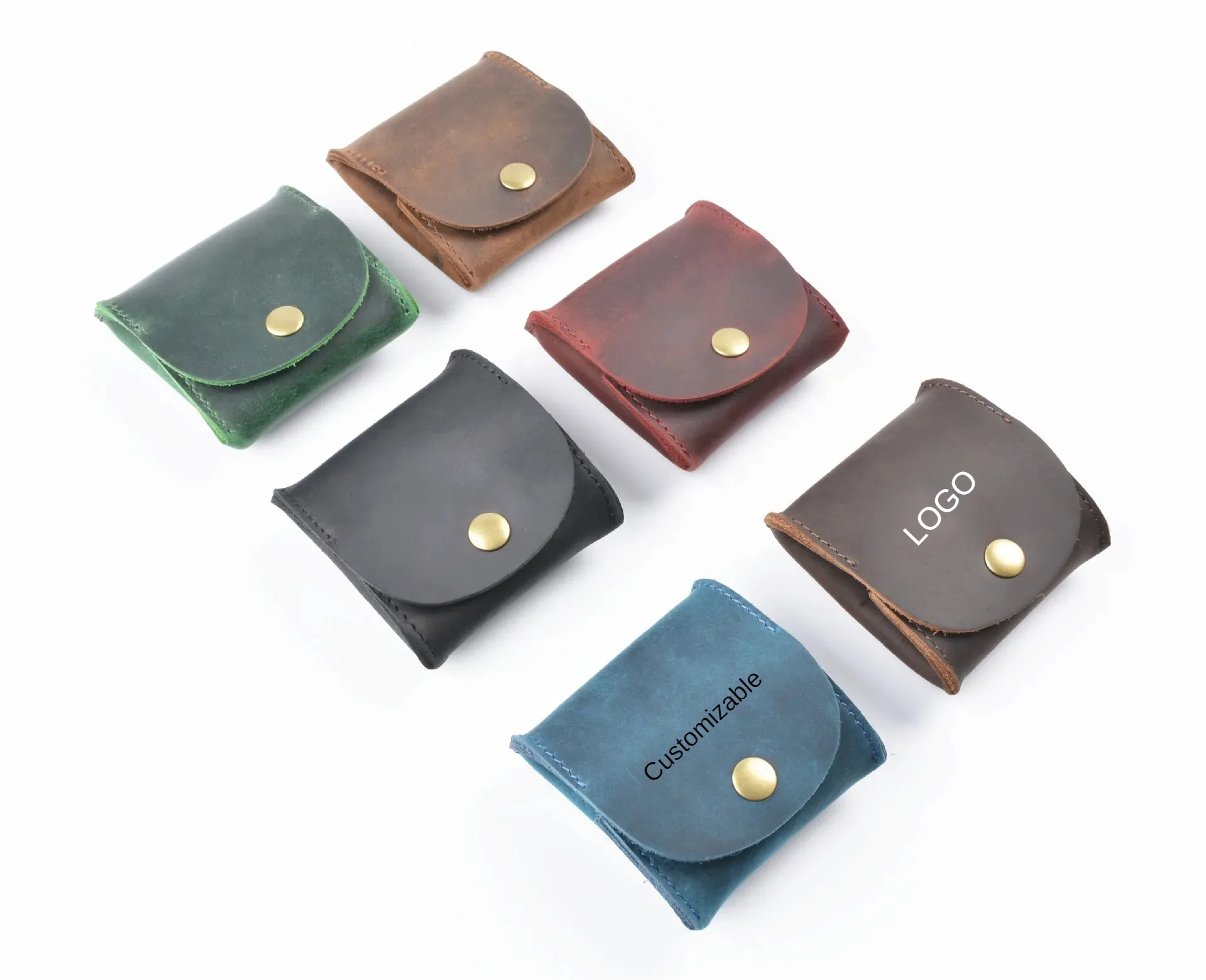 Factory Custom Handmade Vintage Wallet Genuine Leather Mini Coin Purse For Men And Women