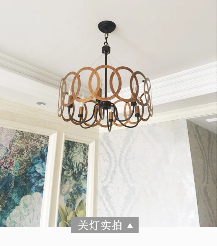 American country style retro do old iron pendant light for living room or Restaurant