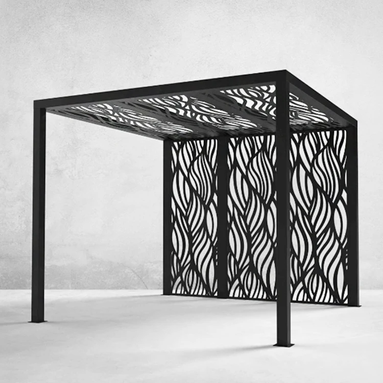 Manufacturer Wholesale Agent Backyard Black Pergola Waterproof Gazebo Garden  Aluminum Pergola