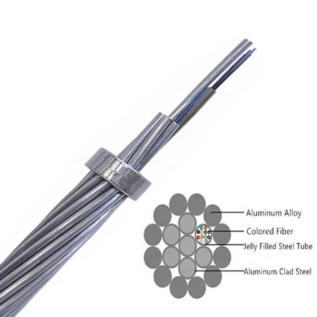 Section Area customized  hybrid  24/36/48/72/96 core stranded optical ground Wire OPGW cable for 110KV /220kv transmission line