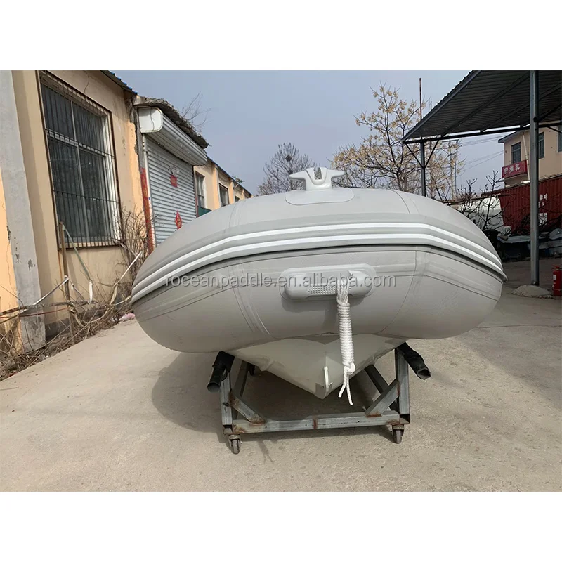China Ocean Rigid Double Deep V Aluminum Hull Inflatable Boat RIB390 Orca Hypalon or PVC Rowing Patrol Boat For Sale