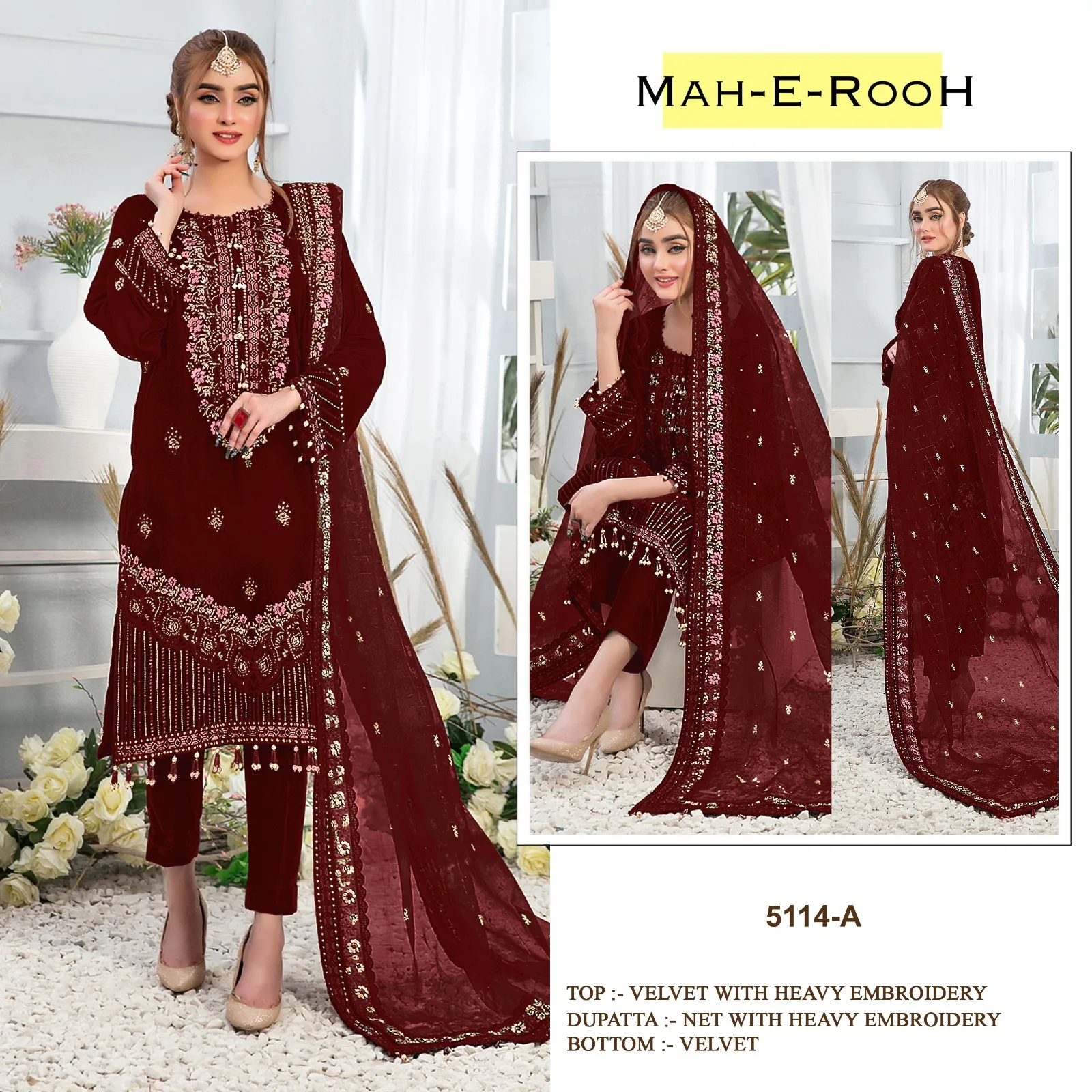 New Arrival Pure Viscos Velvet with Embroidery Sequence Work Salwar Kameez for Women Wear Pakistani Suit