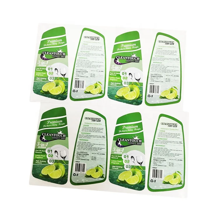 Custom Printing Waterproof Food Glass Bottle Sticker Jar Seal Labels