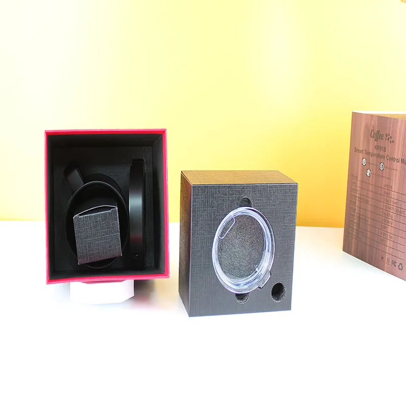 Temperature Control Smart Black Mug 4hr Battery Life 14oz Heated Coffee Mug Smart Temperature Control Ceramic Coffee Mug