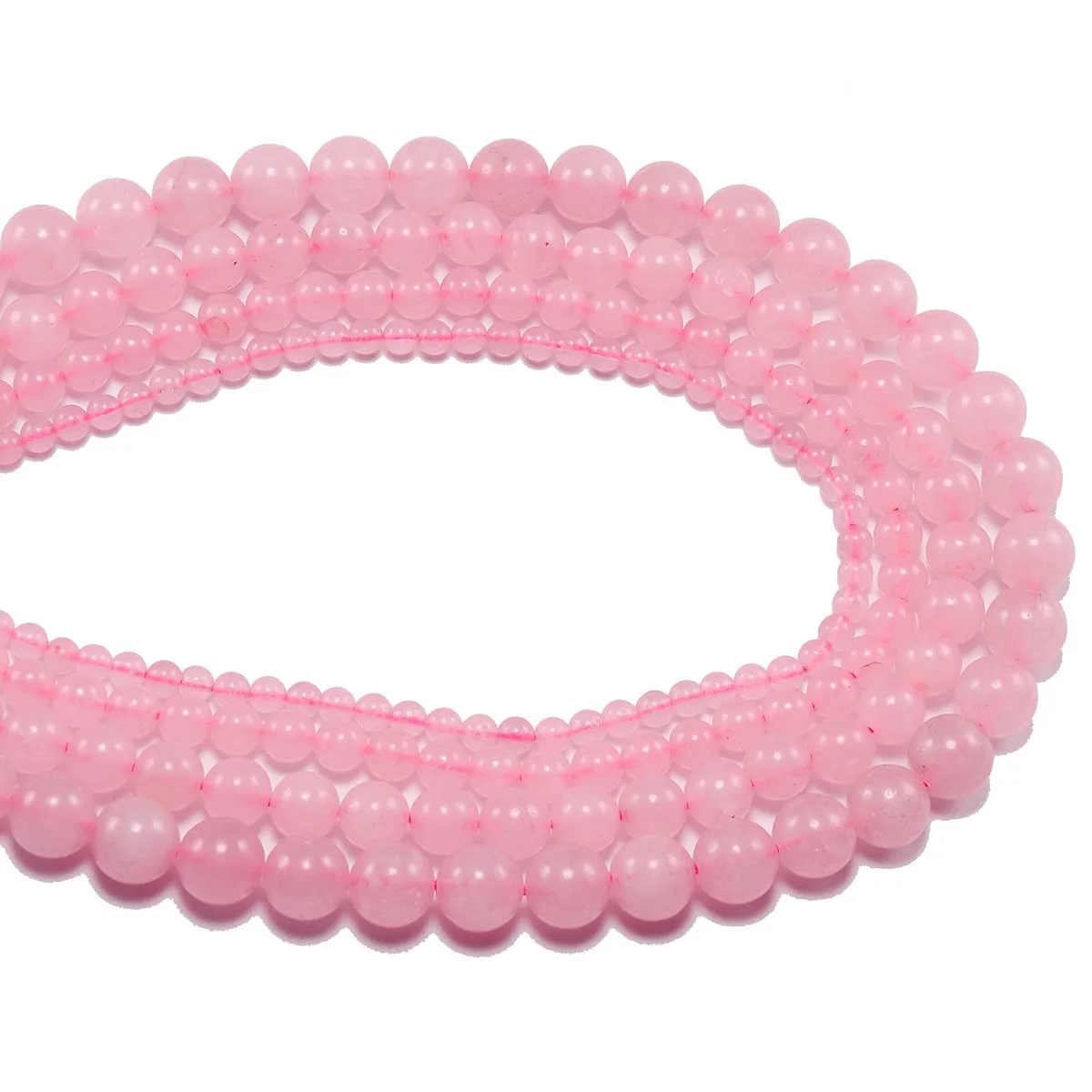 Wholesale 4/6/8/10/12mm Natural Stone Rose Quartz Crystal round Loose Beads for DIY Jewelry Making-Bracelets & Necklaces