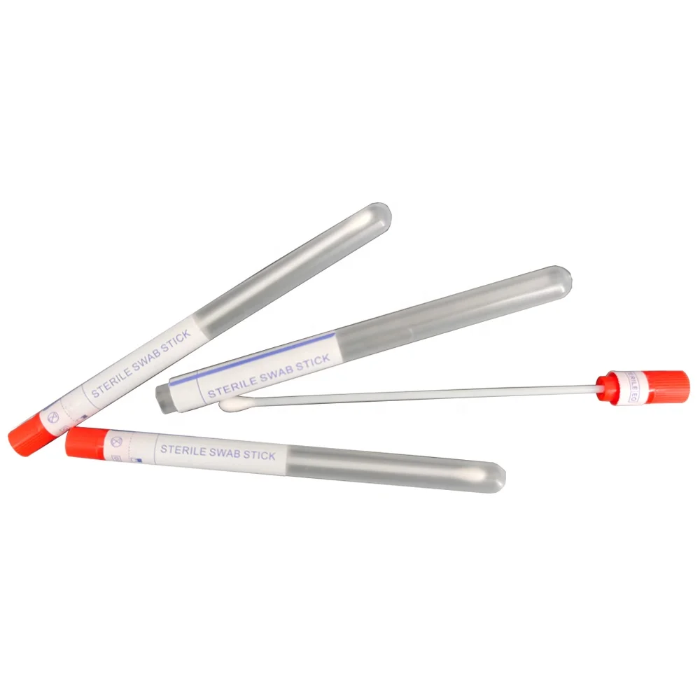 Plastic Wooden Swab Stick Disposable Sterile Sampling Transport Polyester Cotton Swab