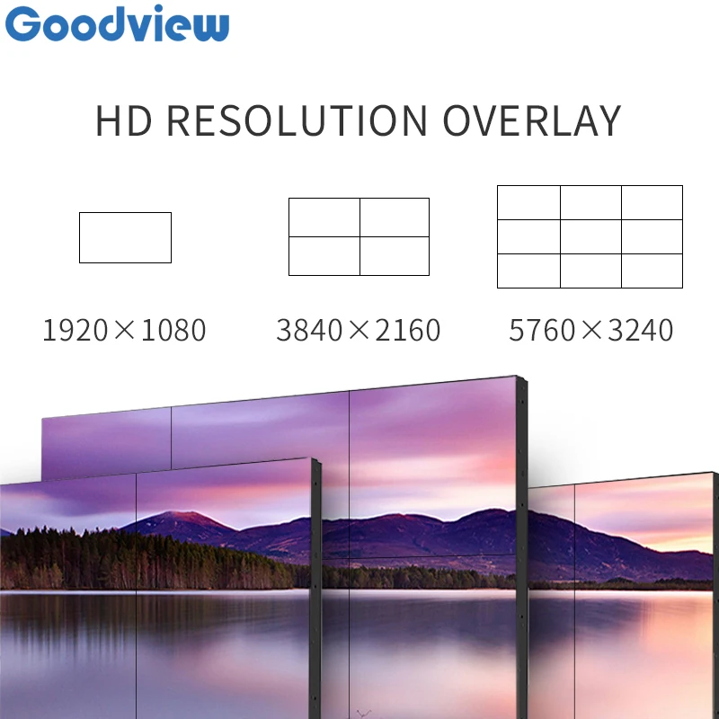 Goodview 55 дюймов hd Высокое качество lcd Реклама play супер узкий ободок ЖК-крепление видеостена