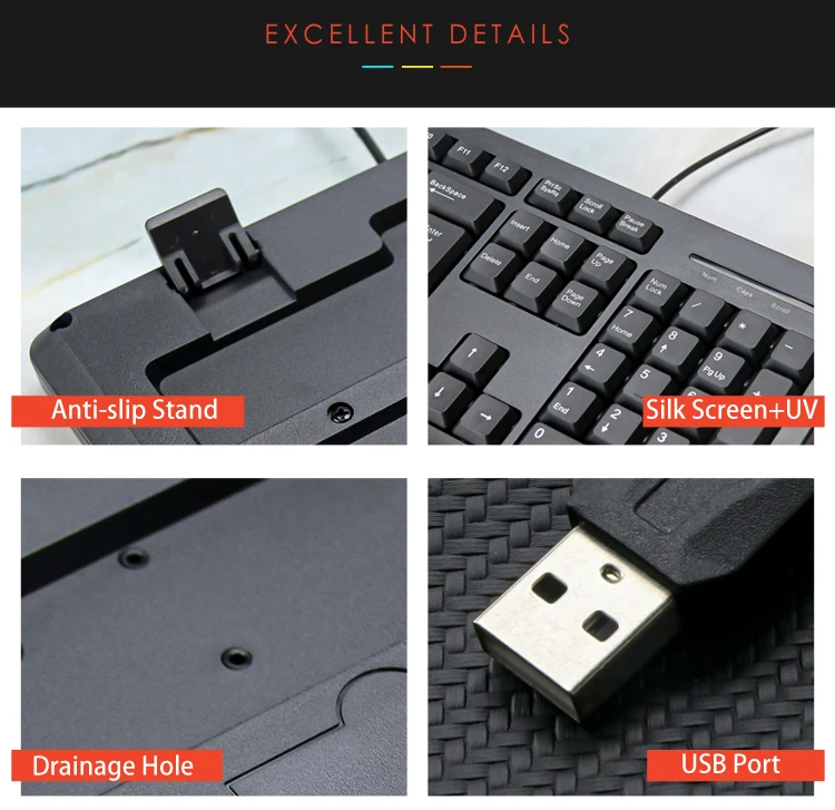 Classic Design Multi Layout 104 Key wired Keyboard for Desktop and Laptop