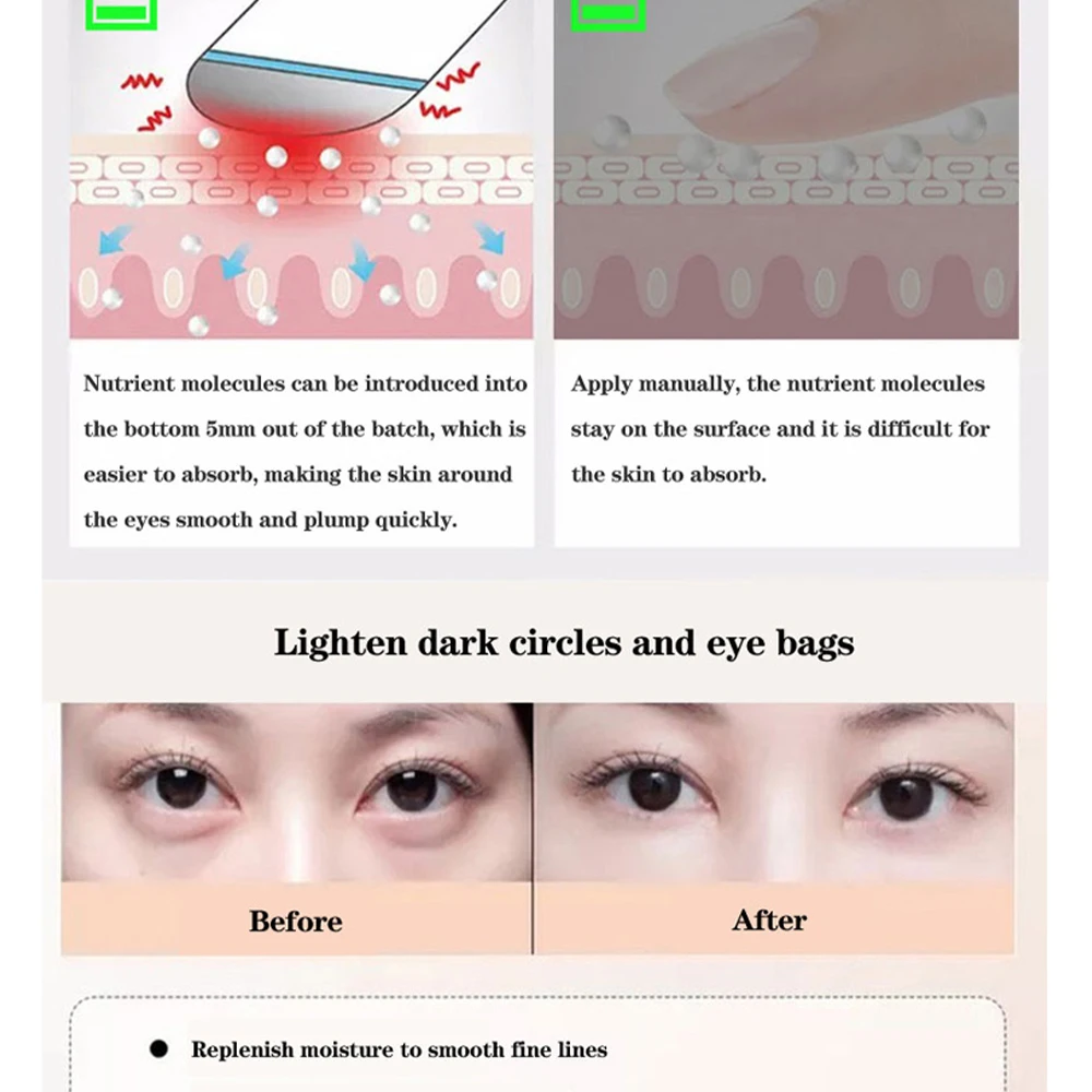 Beauty gadgets 2024 Handheld Mini Eye Massage Device Pen Type Electric Led Light therapy  Heating Sonic eye massager wand