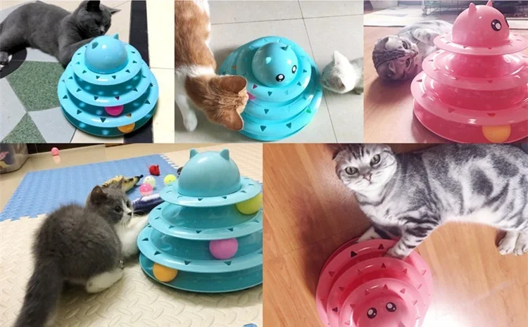 Luxury New Luxurious 3-layer round trackball Cute Fun Cat Toys