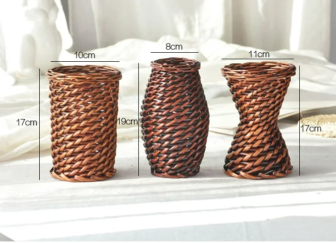 vase is placed Contracted creative wicker vase European vase furnishing articles Household adornment furnishing articles
