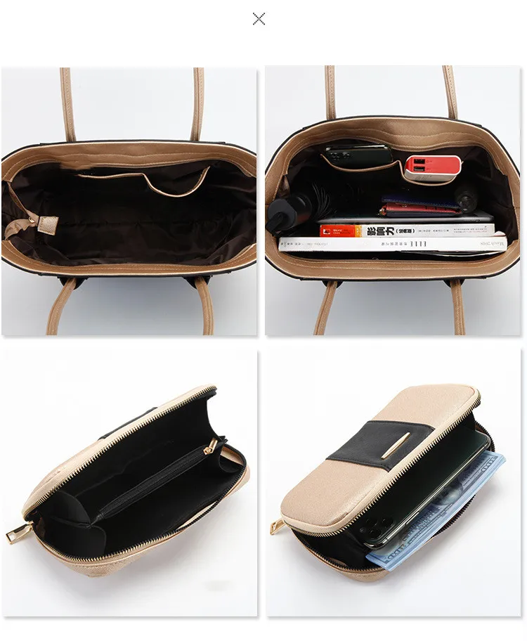 New Fashion Luxury Handbags New 4 PCS Set Women Handbag Female Shoulder Bag Travel Shopping Ladies Crossbody Bag money clutch