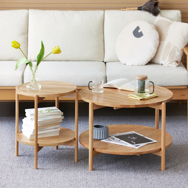 Small and practical, drop-proof solid oak coffee table CECF004