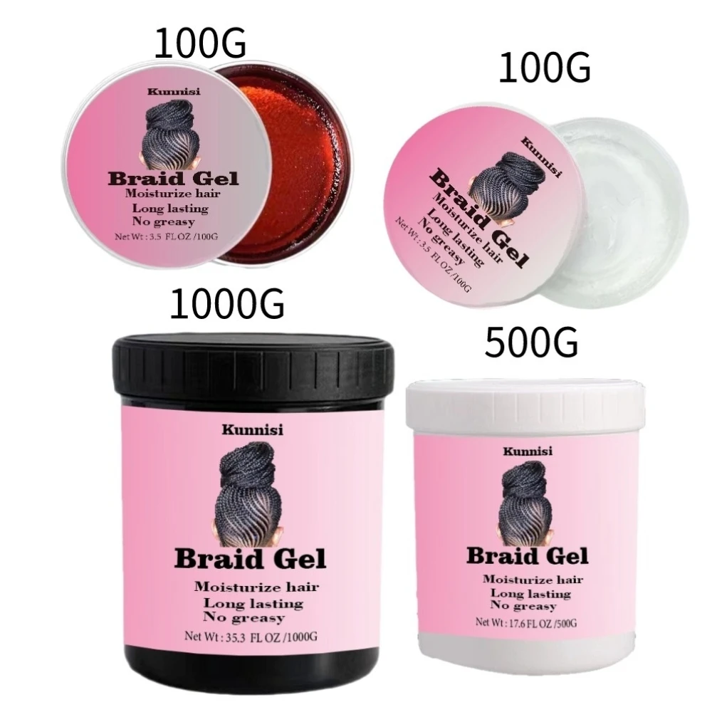 Private Label Hair Care Organic Braiding Hair Gel No Flake Strong Hold Twist Lock Braiding Gel Extra Hold Loc and Twist Gel