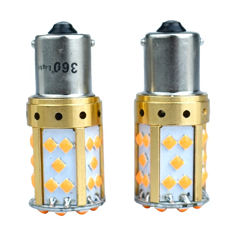 360Light CANBUS 1156/1157 35SMD 3030 Optical Lens Auto LED Turn Signal Light DC12-24V Led Brake Light Bulb White Yellow