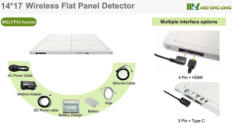 Mars 1417V 14X17 inch Wireless Flat Panel Detector for DR X-ray Digital Imaging