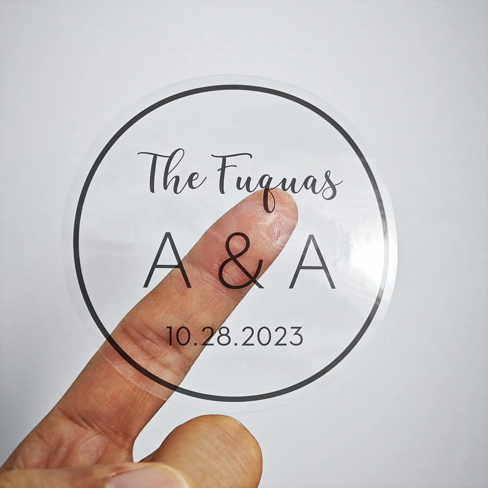 Transparent Background Personalized Wedding Crest Decoration Customized Logo Stickers On Plastic Cups