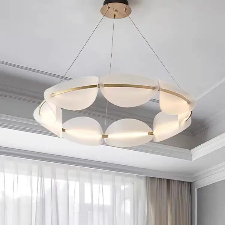 Modern Living Room Chandelier Bedroom Ring Home Luxury Minimalist Nordic Pendant Light Restaurant Petals Ceiling Lamp