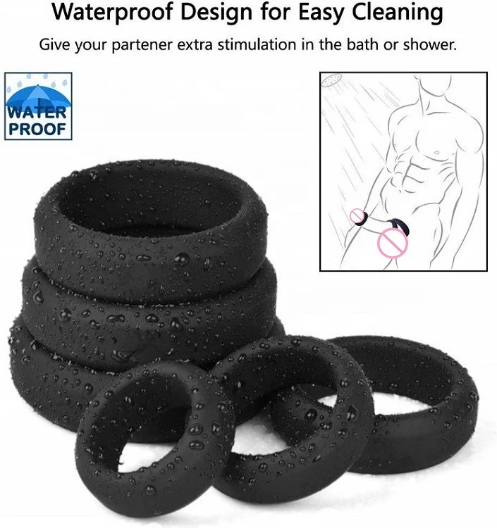 Silicone Cock/Penis Rings Set with 6 Different Sizes for Erection Enhancing, Long Lasting Stronger Stretchy Adult  Toys for Men