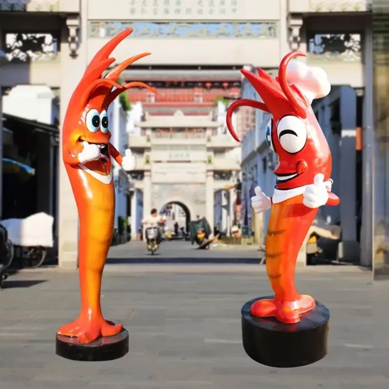 Hot Sale Animal Figure Resin Lobster Crab Statue Seafood Restaurant Greeting Outdoor Decoration