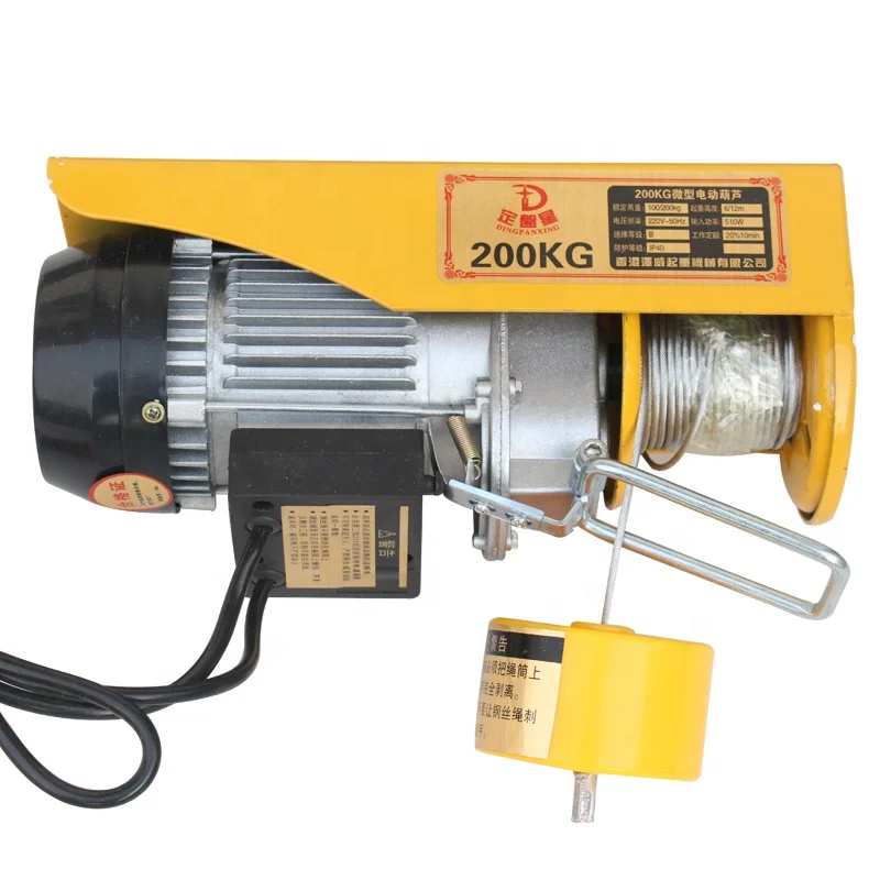 Mini Small Pa Electric Motor Wire Rope Lift Hoist Pa200 Pa300 Pa400 Pa500 Pa600 Pa800 Pa1000