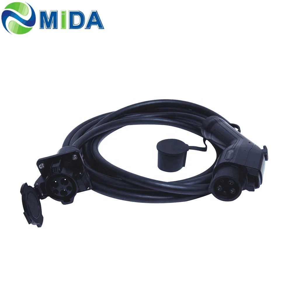 
32Amp тип 1 на тип 1 EV разъем EVSE адаптер для электрического автомобильного зарядного устройства 