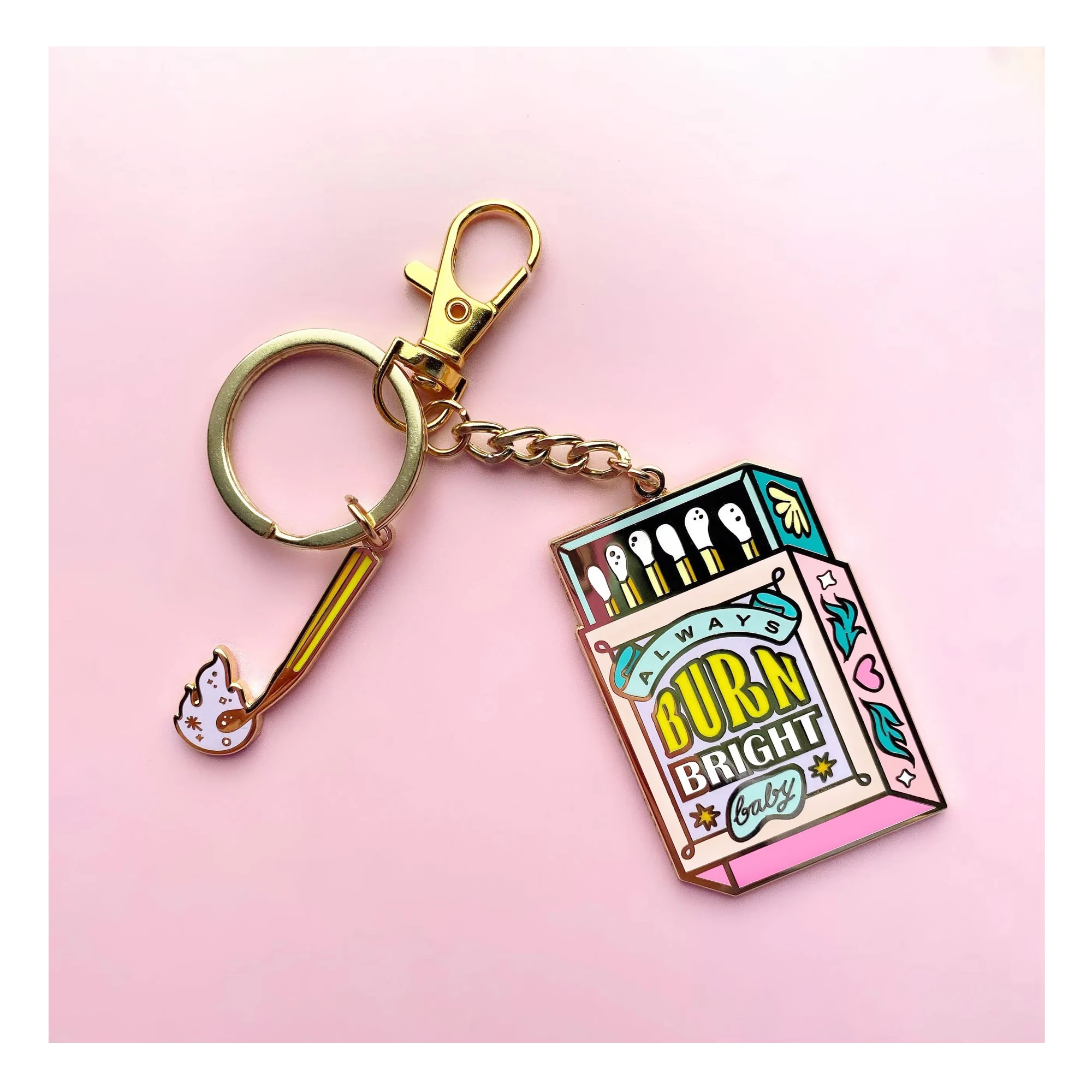 Lockdown Keyrings Promotion Gift Mental Health Keyring Purse Bag Charm Custom Hard Enamel Keychains Metal Keychain with Pendant
