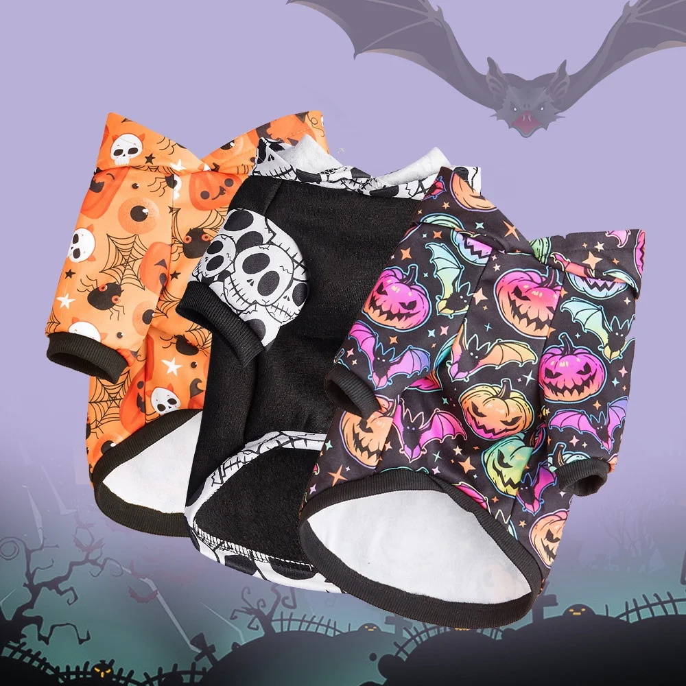 Funny Pet Clothes for Dogs Cats Crab Suit Halloween Christmas Pets Pumpkin Hooded Sweater Skull Tie Dyed Two legged Clothing