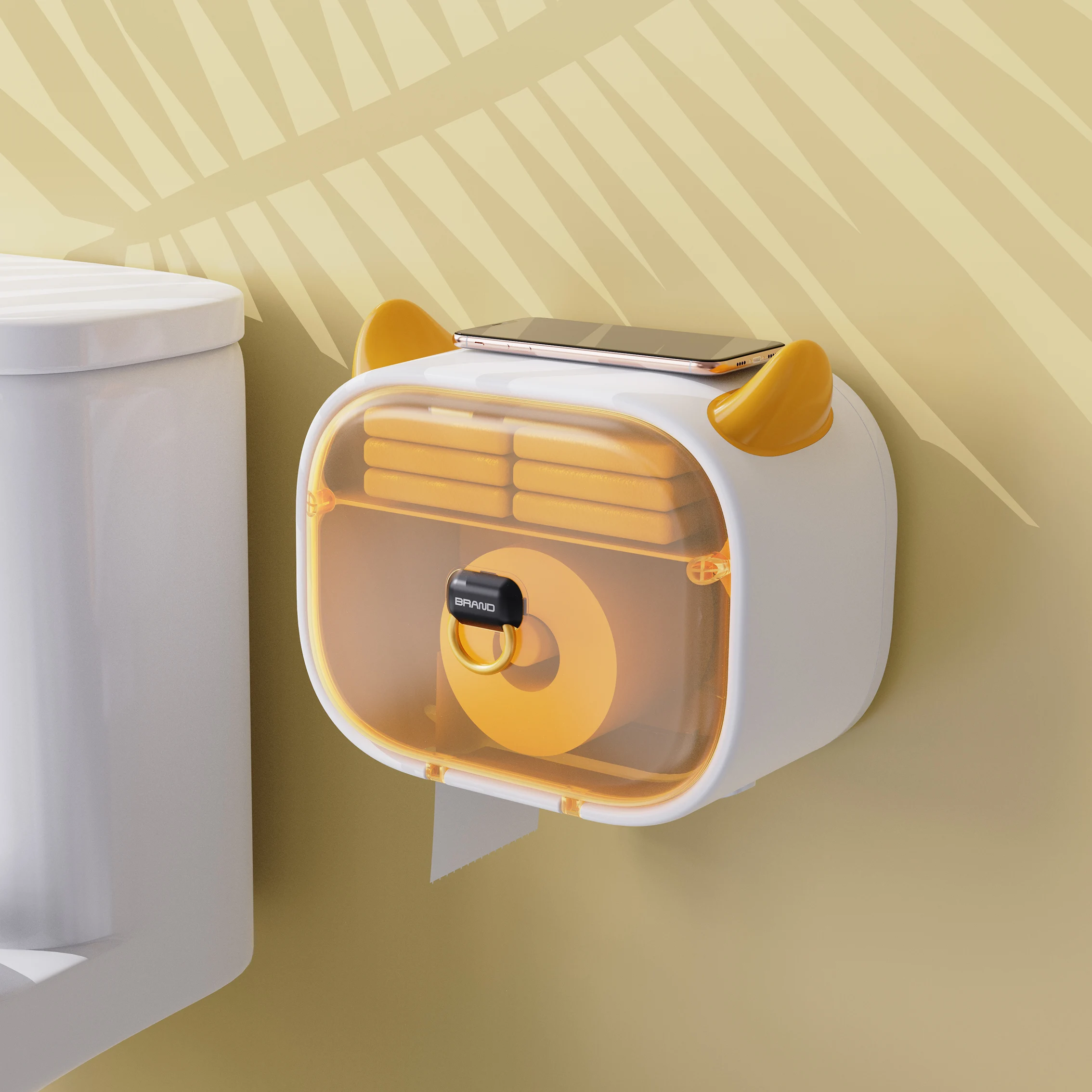  Bathroom Paper Holder Organizer Wall Mounted Tissue Box Large Capacity Waterproof Roll Shelf Toilet Tray