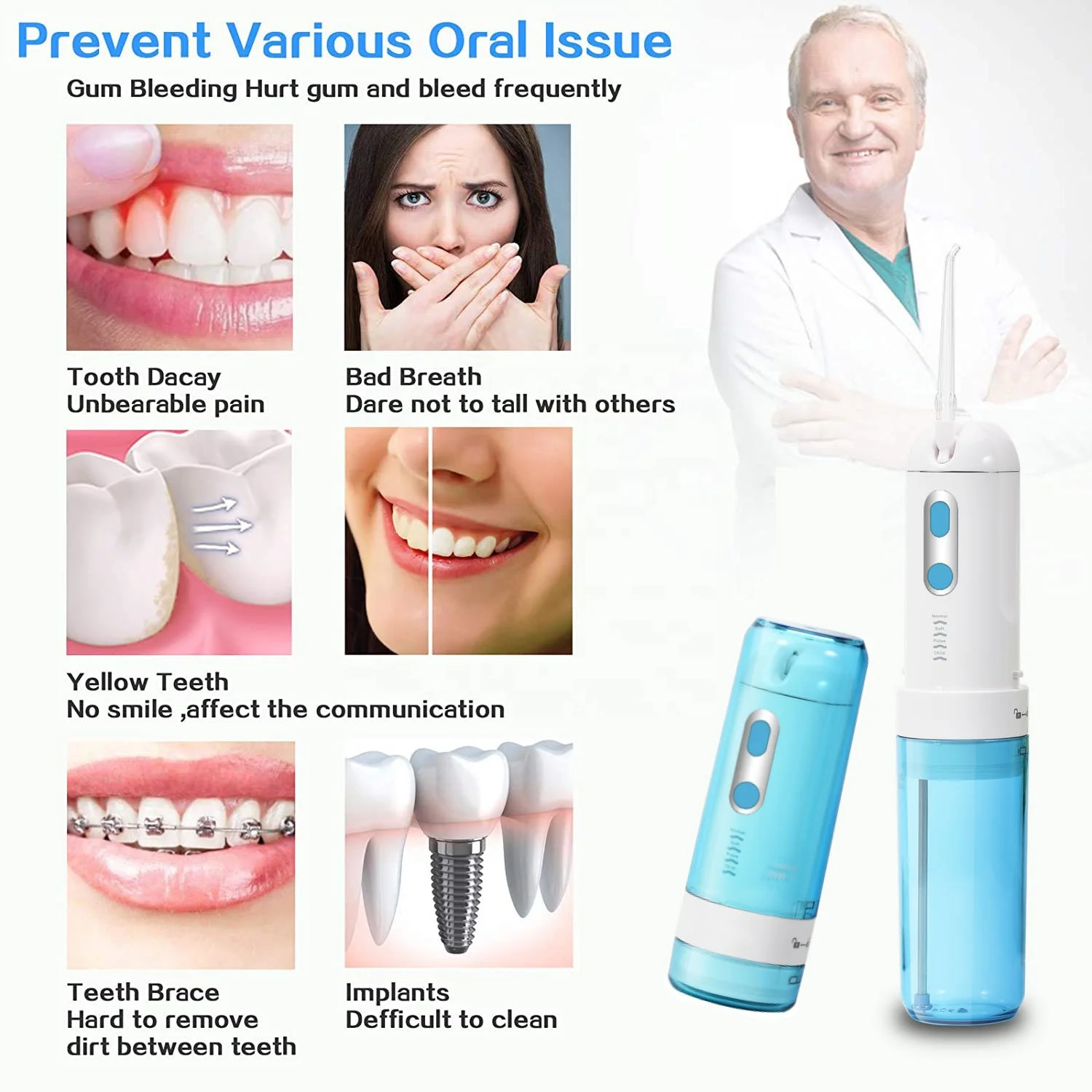 Factory Manufacturing And Selling Oral Irrigator Dental Water Flosser Teeth Cleaning Devices On Global Digital Outbound Service