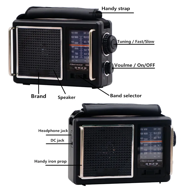 Mason High Quality High Sensetivity Long Range Radio Receiver Old Vintage AM/FM/SW1-2 Portable Radio