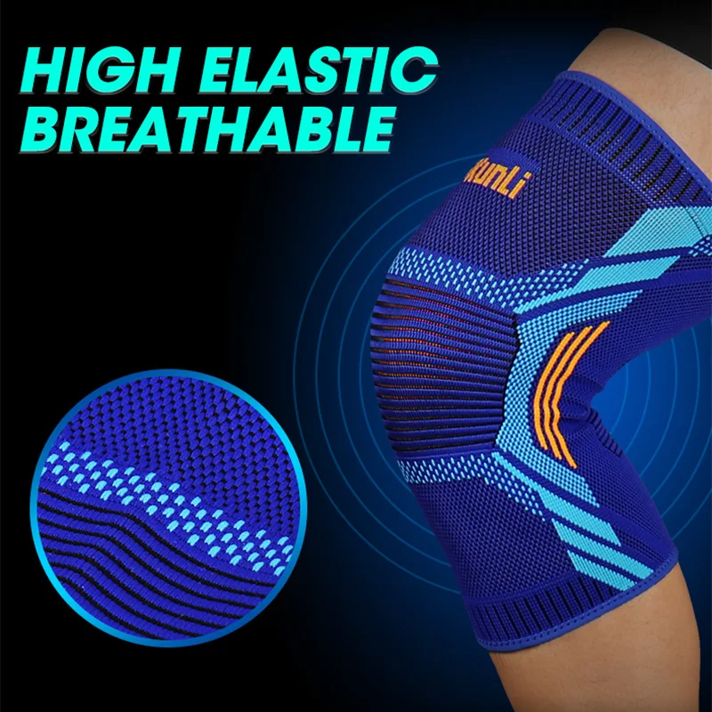 Professional Elastic Knee Protector Support Sleeves Anti Slip Volleyball Kneepads Compression Sports Knee Brace