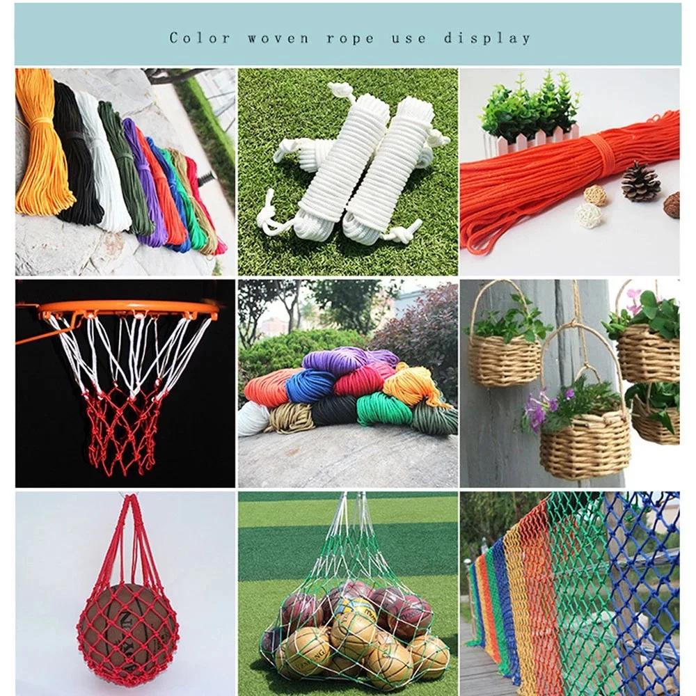 Wholesale Supplier high quality 8 strand rope braided nylon twisted fishing ropes PP packaging twine camping tent rope 6mm