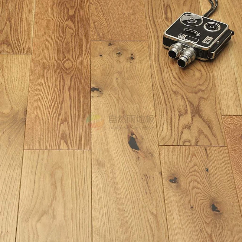 Moisture-Proof Design Wire Brushed Woodfloor Light Gray Quartz Color Flooring