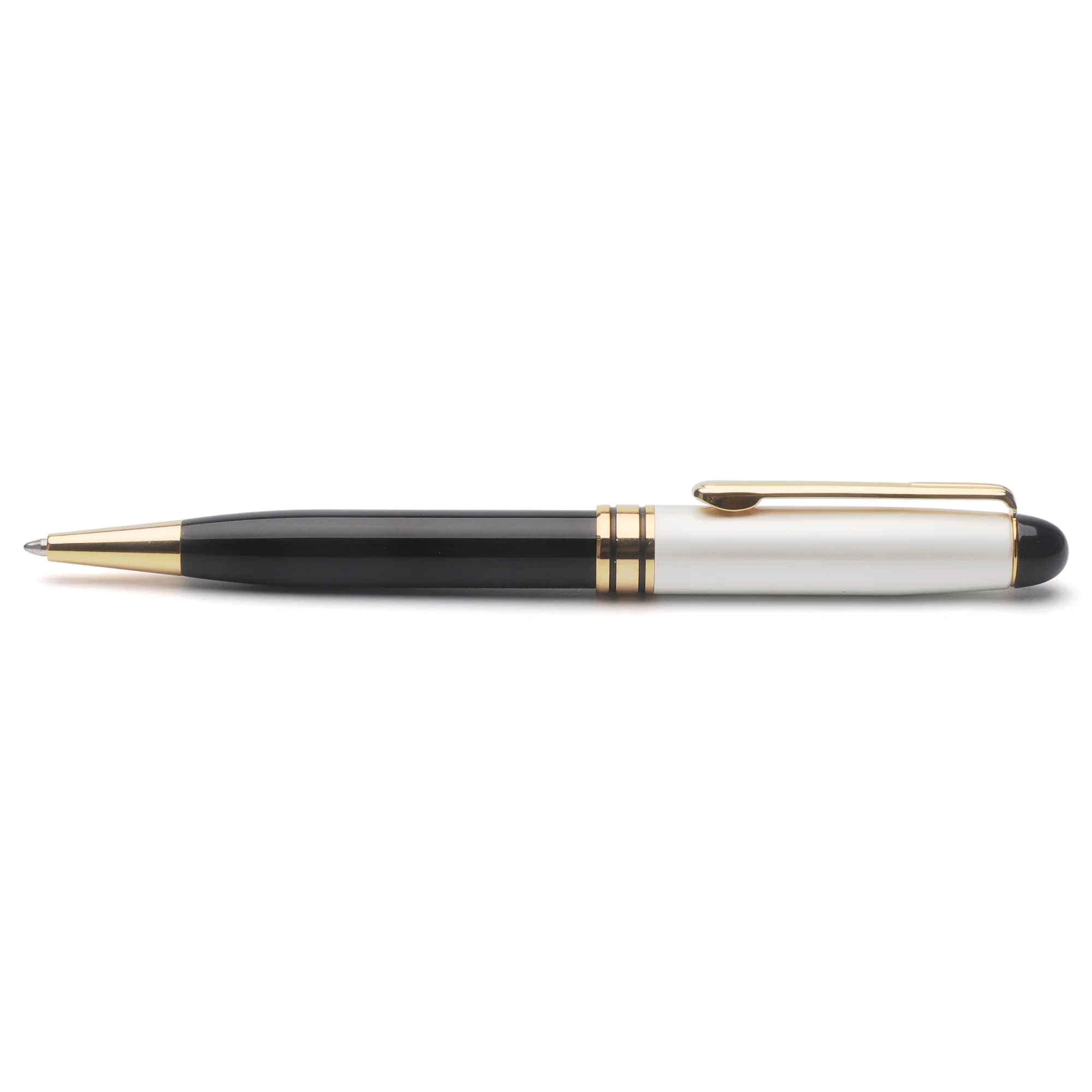 Luxury Writing Instrument Metal Ball Pen with Gold Tip Engraved Logo for Business Gift