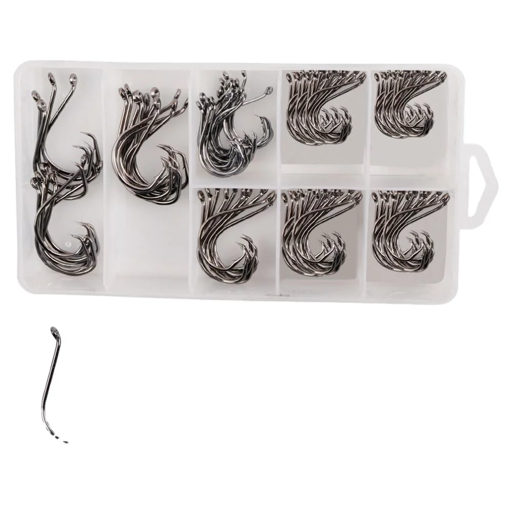 Free Samples 150PCS/Box High Carbon Steel Fishhooks Fishing Hooks Set High Barbed Carp Fishing Hooks 1# 1/0 2/0 3/0 4/0