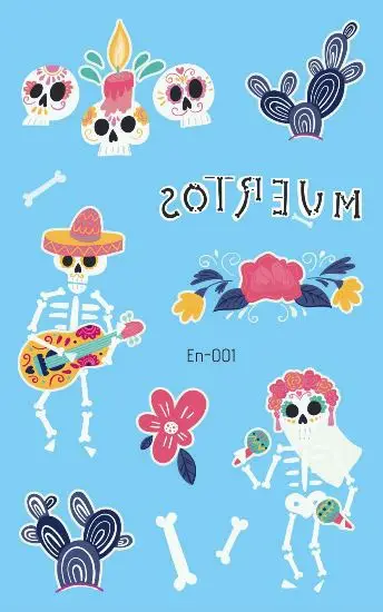 En 001-066 luminous tattoo sticker long lasting tattoo sticker glow in the dark Christmas cartoon santa claus tattoo