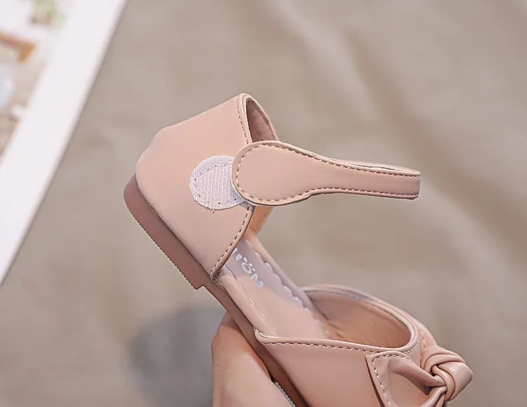 Comfy knot bow kid girls fashion dress shoes children leather princess shoes in summer