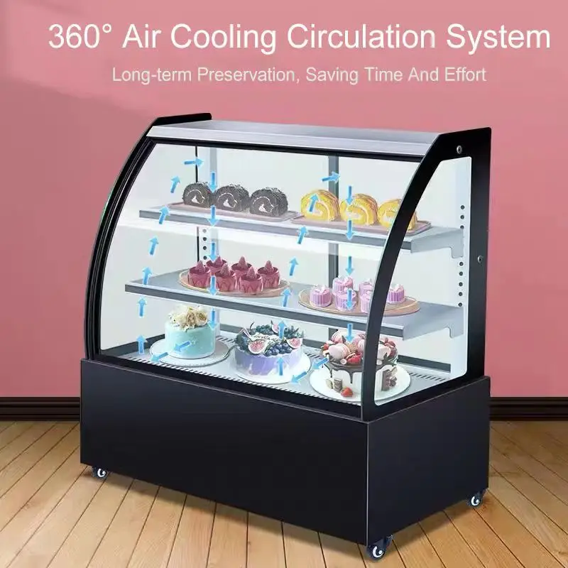 New display counter Refrigerated showcase cake shop display fridge and freezer