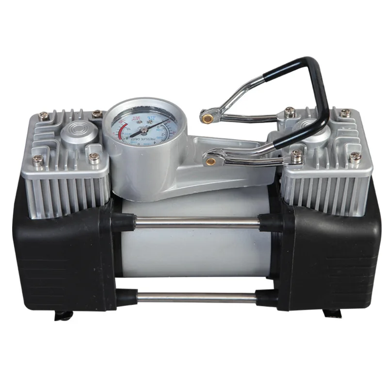 Tire Repair Tool Plastic Box Double Cylinder Car Air Compressor Tire Pump Auto Air Inflator