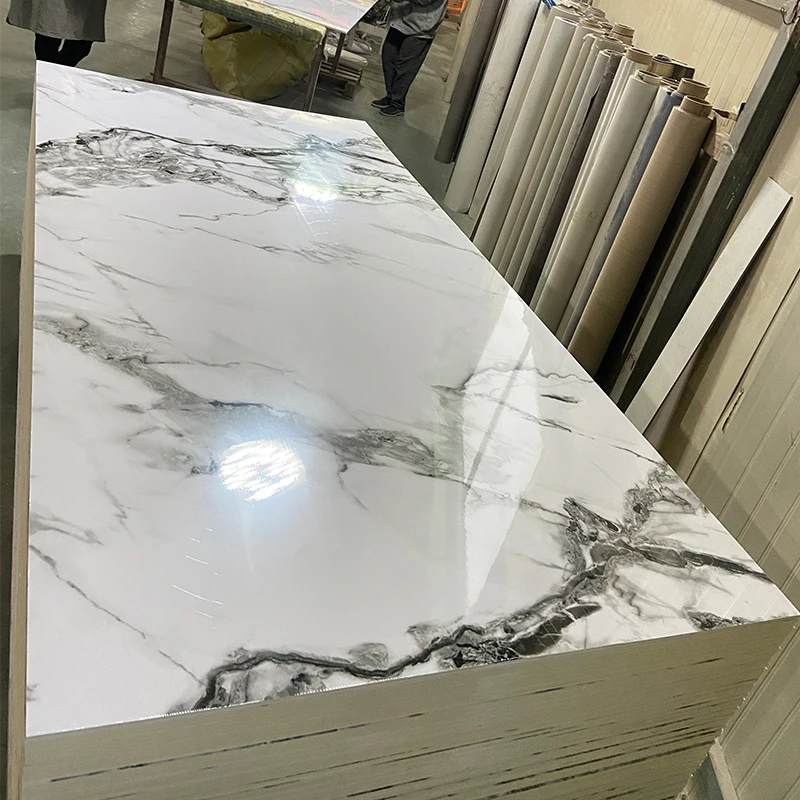 PVC glossy dark marble sheet for interior wall decoration