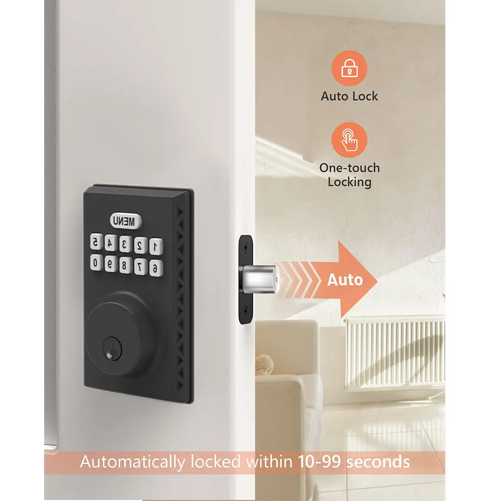 BBDHOME Front Door Lock Set Keyless Entry Door Lock with Handle Electronic Keypad Deadbolt Smart Locks