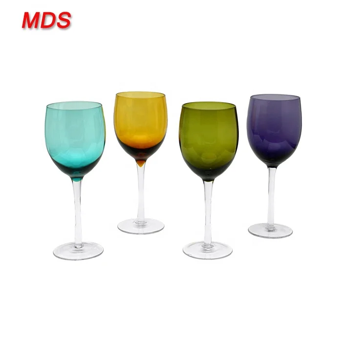 China factory ballon white colored handmade wine glass