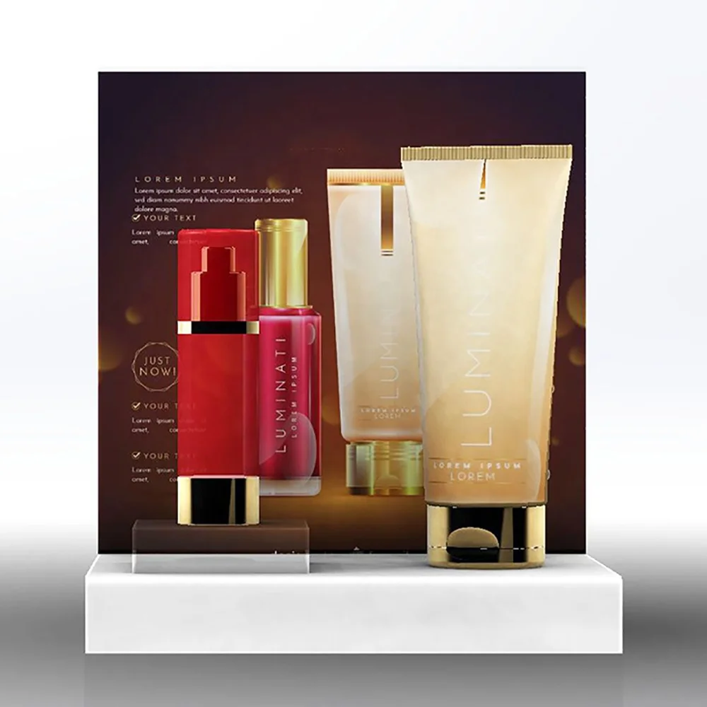 High quality counter acrylic display for cosmetics/cosmetic table display