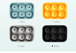 Wholesale High Quality  6 sphere shape round custom lid cube silicone ice ball tray