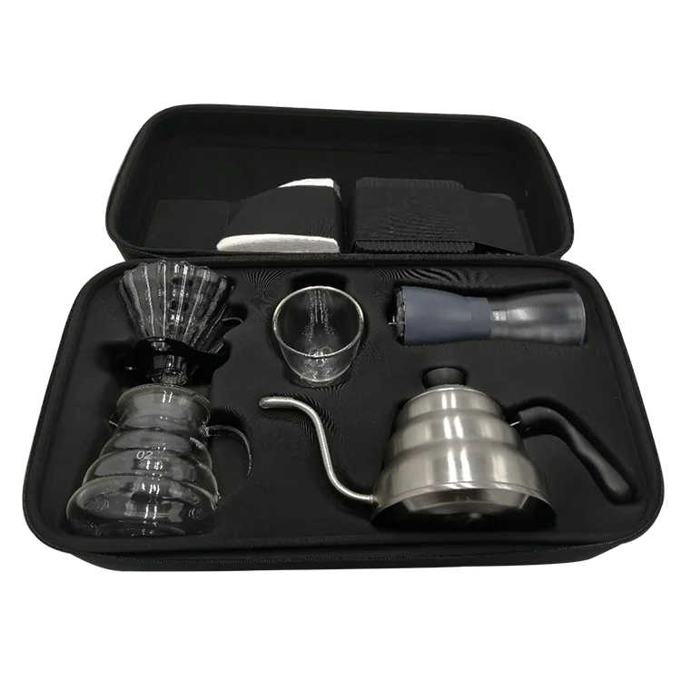 
Custom Portable Traveling Coffee Tea Maker Deluxe Gift Set tool case hard shell Coffee Machine Set EVA Case  (1600128176097)